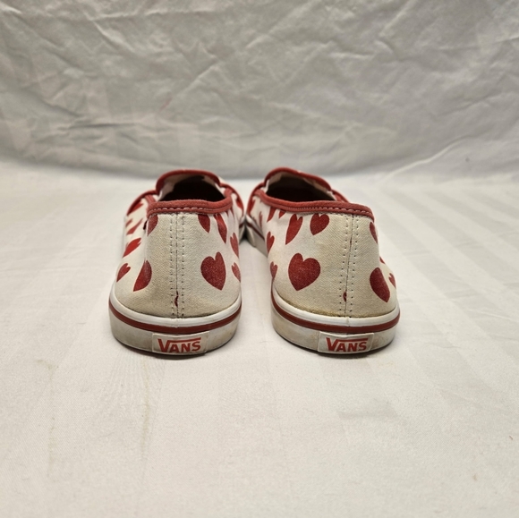 Vans Limited Edition Valentine's Heart Print Shoes - Red & White Womens Size 8.5 - Picture 7 of 9